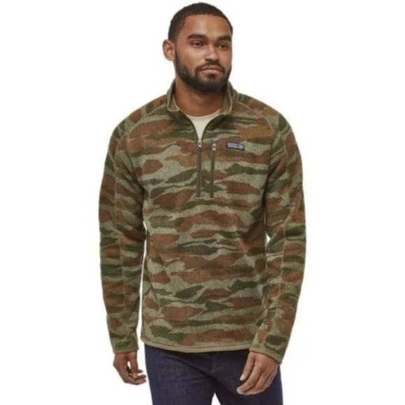Patagonia Men's Camo Better Sweater Fleece 1/4 Zip - Picture 1 of 13